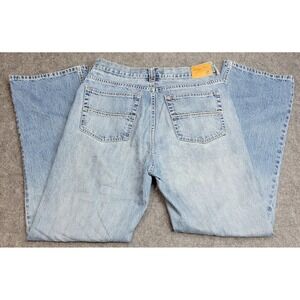 Indigo Palms Jeans Mens 35x32 Blue Denim Y2K Streetwear Medium Wash Bootcut Leg